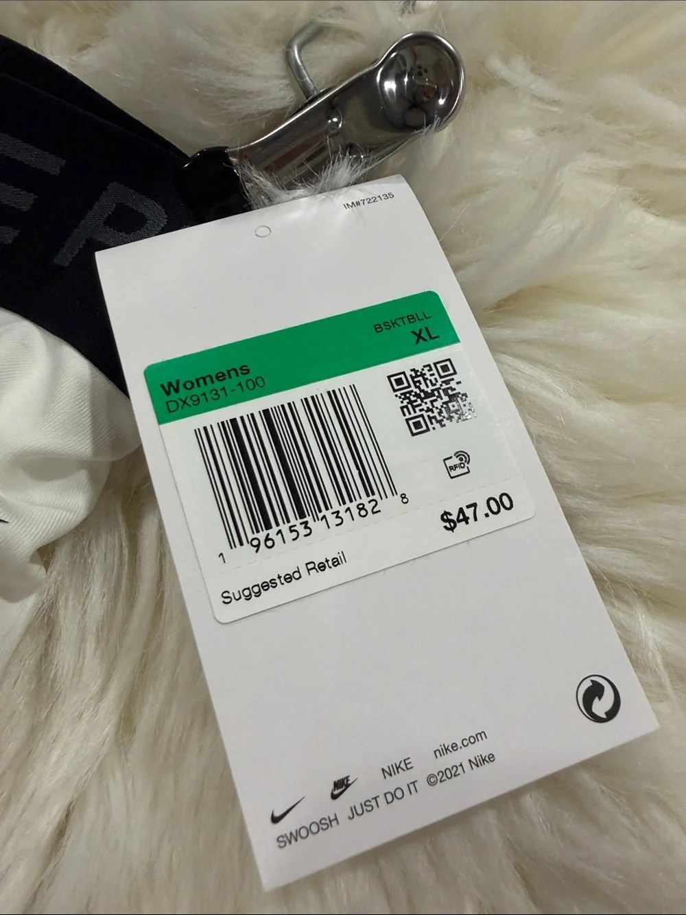 Nike White Compression Training Shorts with Black Waistband